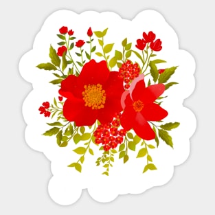 Red flowers for you Sticker